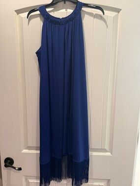 Chico's Vibrant Cobalt Blue Sleeveless Dress with Ruching
